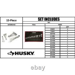 HUSKY Master Metric Flex Head Ratcheting Wrench Set 13 Piece 12 Point Design