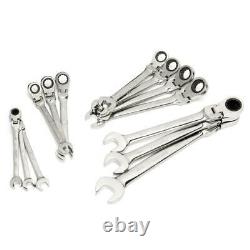 HUSKY Master Metric Flex Head Ratcheting Wrench Set 13 Piece 12 Point Design