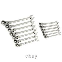 HUSKY Master Metric Flex Head Ratcheting Wrench Set 13 Piece 12 Point Design