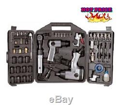 Heavy Duty Air Tool Kit Service Impact Wrench Ratchet Chisel Blow Gun 50 Pc-Set