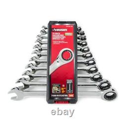 Husky Combination Wrench Set SAE Metric Ratcheting Box End Hand Tools 22 Piece