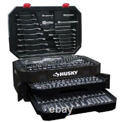 Husky Mechanics Hand Multi-Tool Set Hard-Stamped Size Marking Chrome (290-Piece)