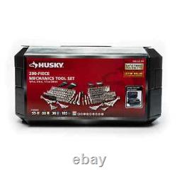 Husky Mechanics Hand Multi-Tool Set Hard-Stamped Size Marking Chrome (290-Piece)