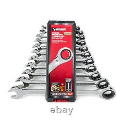 Husky Ratcheting Wrench SAE Combination Set 11-Piece 0° Offset Box-End 12 Point