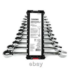 Husky Ratcheting Wrench SAE Combination Set 11-Piece 0° Offset Box-End 12 Point
