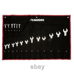 Husky Ratcheting Wrench Set Metric SAE Alloy Steel Hand Tool Stubby (34-Piece)