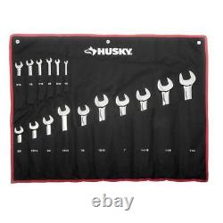 Husky Ratcheting Wrench Set Metric SAE Alloy Steel Hand Tool Stubby (34-Piece)