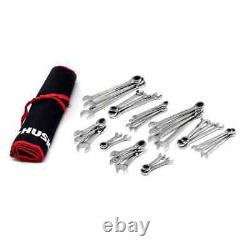 Husky Ratcheting Wrench Set withPouch Metric SAE Alloy Steel Hand Tool (30-Piece)