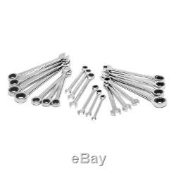Husky SAE/MM Ratcheting Wrench Set with Stubby and Pouch (30-Piece)