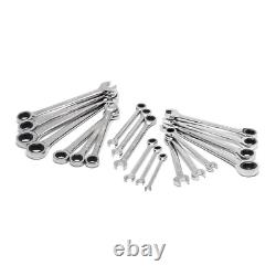 Husky SAE/Metric 72-Tooth Ratcheting Wrench Set Alloy Steel 20-Piece