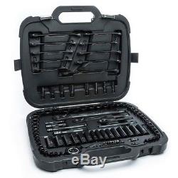 Husky Universal Mechanic Tool Set Ratchet Wrench Socket Black Case Box 105 Piece