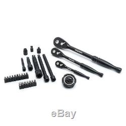 Husky Universal Mechanic Tool Set Ratchet Wrench Socket Black Case Box 105 Piece