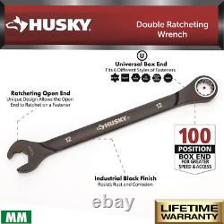 Husky Wrench Set 100 Position MM Double Ratcheting Open End Hand Tool 6 Piece