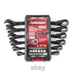 Husky Wrench Set 100 Position MM Double Ratcheting Open End Hand Tool 6 Piece