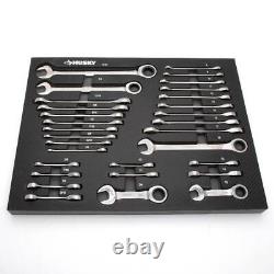 Husky Wrench Set SAE Metric Ratcheting EVA Tray (30-Piece)