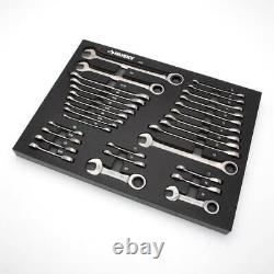 Husky Wrench Set SAE Metric Ratcheting EVA Tray (30-Piece)