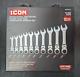 Icon 10pc Mm Ratcheting Stubby Flex Head Combo Wrench Set Wrstfm-10 #57492 New