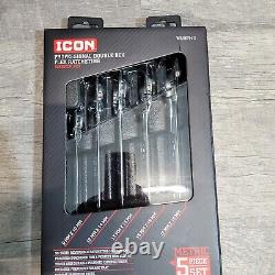 ICON 5 Professional Double Box Flex Wrench Set WRDBFM-5 METRIC Ratcheting