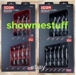 ICON Professional Stubby SAE Metric Ratcheting Combination Wrench Set