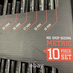 ICON WCLM-10 Professional Long Metric Combination Wrench Set 10 Piece 10- 19mm
