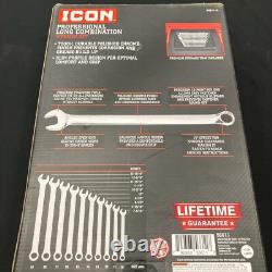 ICON WCLM-10 Professional Long Metric Combination Wrench Set 10 Piece 10- 19mm