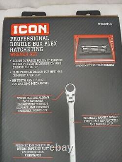 ICON WRDBFM-5 5 Piece Professional Double Box Flex Ratcheting Wrench Set Metric
