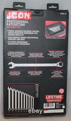 ICON WRM-10 Metric 10pc Professional Ratcheting Wrench Set 10mm-19mm NEW