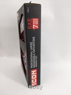 ICON WRRS-7 Professional Large Reversible SAE Ratcheting Wrench Set 70260