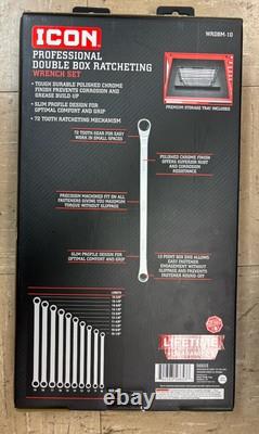 Icon Professional Double Box Ratcheting Wrench Set WRDBM-10 BRAND NEW