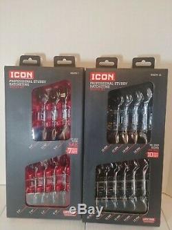 Icon Professional Stubby Ratcheting 10 Pcs Metric and 7 pcs sae sets
