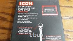 Icon WRDBFM-5 5Pc. Metric Professional Double Box Flex Ratcheting Wrench Set NEW