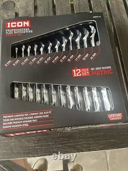 Icon WRFM-12 Professional Flex Ratcheting Wrench Set NEW