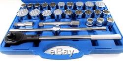 Imperial Metric Socket Set 27pc 3/4 Inch Drive Tool Kit AF SAE MM Ratchet SS304