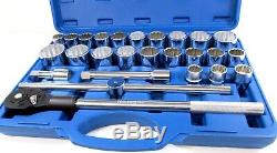 Imperial Metric Socket Set 27pc 3/4 Inch Drive Tool Kit AF SAE MM Ratchet SS304