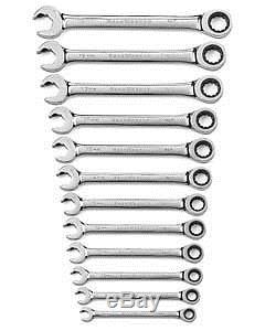 KD 85597 12 Pc Ratcheting Open End Wrench Set Metric