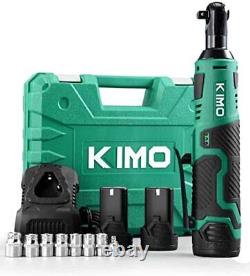 KIMO 3/8 Cordless Electric Ratchet Wrench Set 40 Ft-lbs 400 RPM 12V Cordless