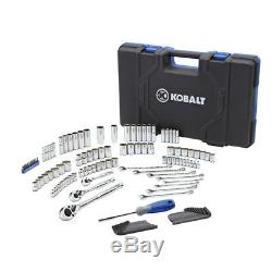 KOBALT 138 Piece 1/2 3/8 1/4 SAE Metric Ratchet Socket &Wrench Mechanic Tool Set