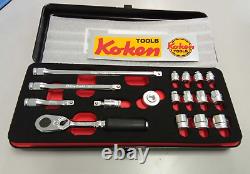 KOKEN 2286Z Z-EAL 1/4 6.35mm Socket Wrench Set 17 pieces 2286Z Japan New
