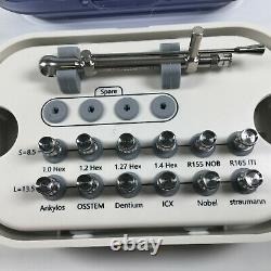 Kits Dental Implant Torque Wrench Ratchet 10-70NCM with Drivers & Wrench WithBox