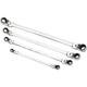 Klutch 4-pc. Long Flex Head Spline Reversible Ratcheting Wrench Set, Sae