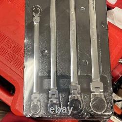Klutch 4-Pc. Long Flex Head Spline Reversible Ratcheting Wrench Set, SAE