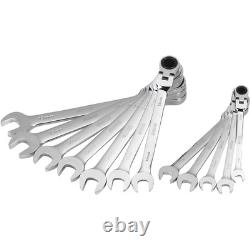 Klutch Flex Ratchet Wrench Set, 12-Pc, Metric, 8mm-19mm