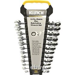 Klutch Flex Ratchet Wrench Set, 12-Pc, Metric, 8mm-19mm