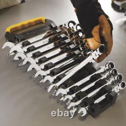 Klutch Flex Ratchet Wrench Set, 12-Pc, Metric, 8mm-19mm