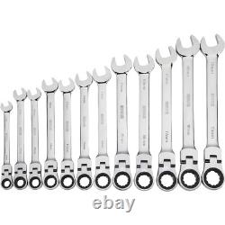 Klutch Flex Ratchet Wrench Set, 12-Pc, Metric, 8mm-19mm