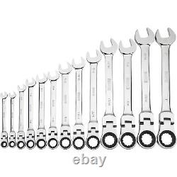 Klutch Flex Ratchet Wrench Set, 13-Pc, SAE, 1/4in. 1in