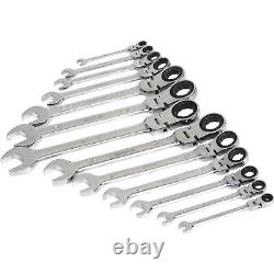 Klutch Flex Ratchet Wrench Set, 13-Pc, SAE, 1/4in. 1in