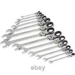 Klutch Flex Ratchet Wrench Set, 13-Pc, SAE, 1/4in. 1in
