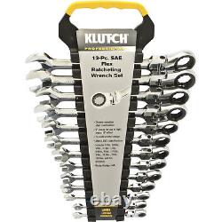 Klutch Flex Ratchet Wrench Set, 13-Pc, SAE, 1/4in. 1in