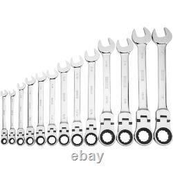 Klutch Flex Ratchet Wrench Set, 13-Pc, SAE, 1/4in. 1in